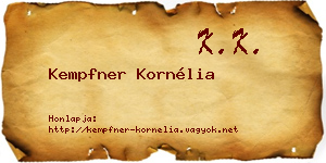 Kempfner Kornélia névjegykártya